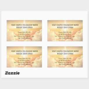 Christian Heavenly Cloud Church Business  Rectangular Sticker