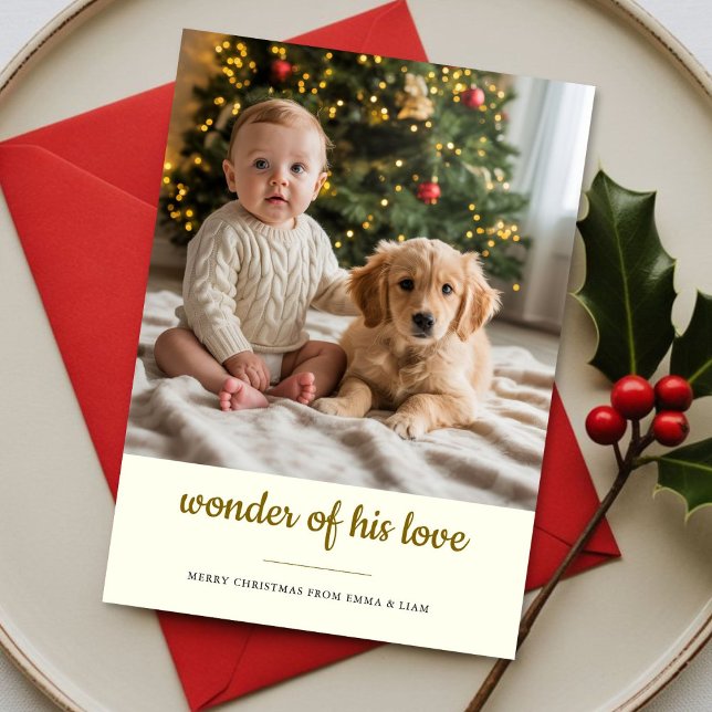 Christian Holiday Photo Card — Wonder of His Love (Creator Uploaded)