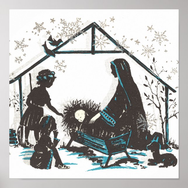 Christian Holy Baby Jesus Christmas Nativity Scene Poster (Front)