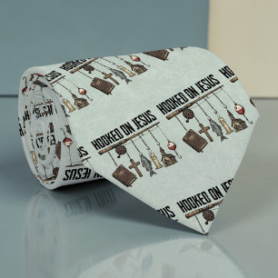 Christian Hooked on Jesus Custom Necktie