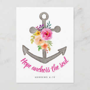 Christian Hope Anchors the Soul Bible Verse Postcard