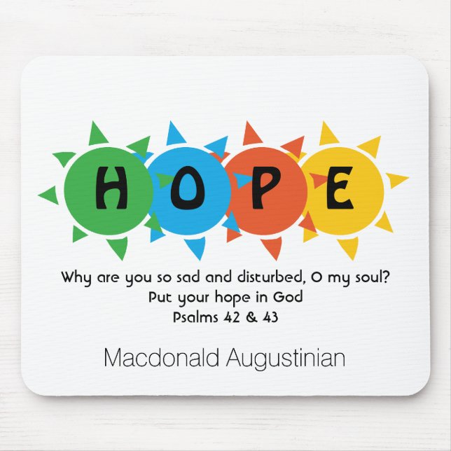 Christian HOPE IN GOD Psalm 42 Personalised Mouse Pad (Front)