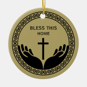 Christian House Blessing Ceramic Ornament