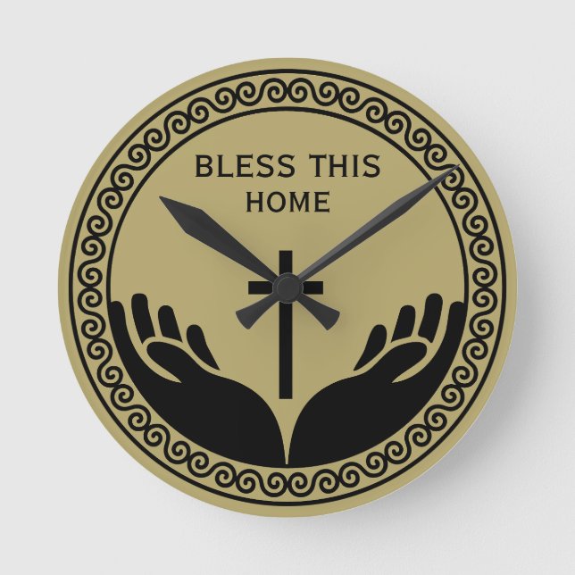 Christian House Blessing Round Clock (Front)
