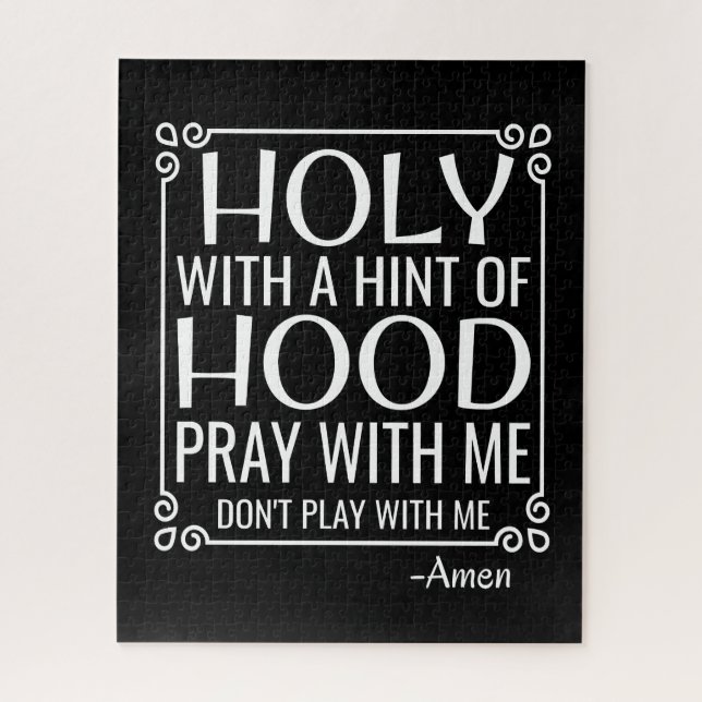 Christian Humour Holy and Hood Jigsaw Puzzle (Vertical)