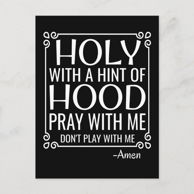 Christian Humour Holy and Hood Postcard (Front)