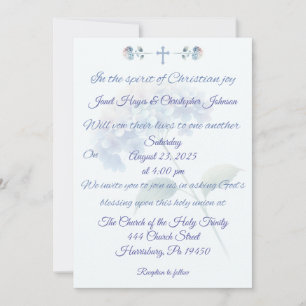 Christian Hydrangea Wedding Invitation