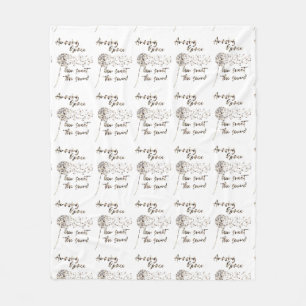 Christian Hymn; Amazing Grace Quote Fleece Blanket