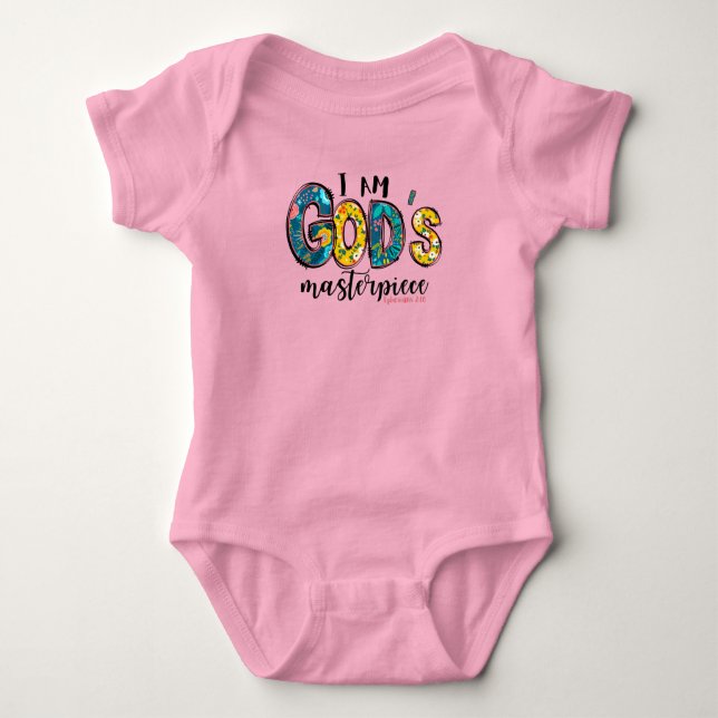 Christian I Am God's Masterpiece  Baby Bodysuit (Front)