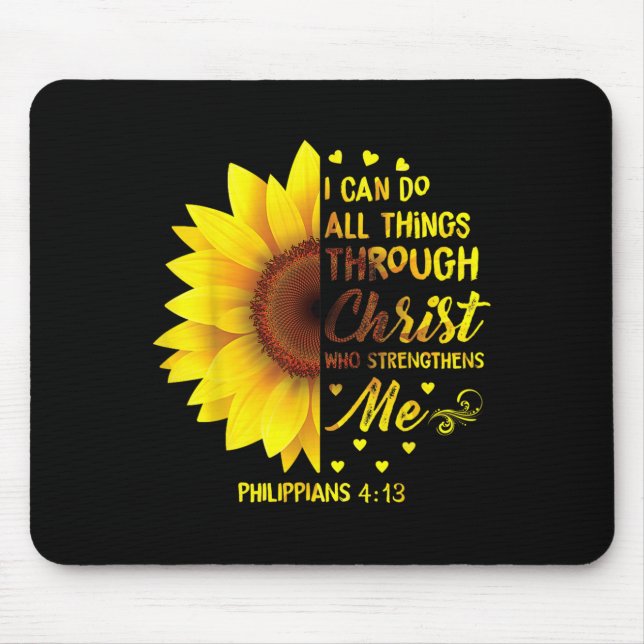 Christian I Can Do All Things Through Christ Bible Mouse Pad (Front)