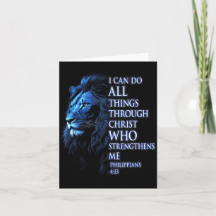 Christian I Can Do All Things Through Christ Lion Card