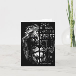 Christian I Can Do All Things Through Christ Lion Card