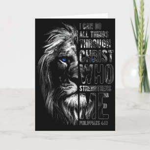 Christian I Can Do All Things Through Christ Lion Card