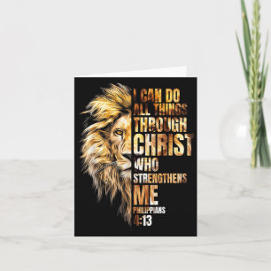 Christian I Can Do All Things Through Christ Lion Card