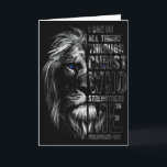 Christian I Can Do All Things Through Christ Lion  Card<br><div class="desc">Christian I Can Do All Things Through Christ Lion Faith Premium Tri-blend</div>