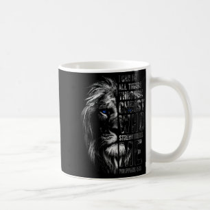 Christian I Can Do All Things Through Christ Lion Coffee Mug
