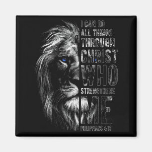 Christian I Can Do All Things Through Christ Lion Magnet