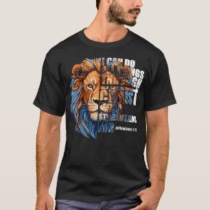 Christian I Can Do All Things Through Christ Lion T-Shirt