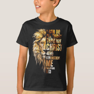 Christian I Can Do All Things Through Christ Lion T-Shirt