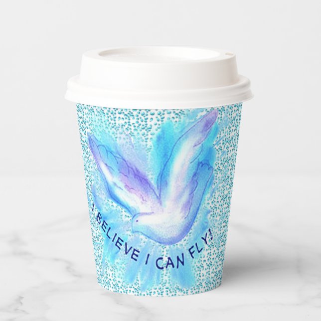 Christian I Can Fly Dove paper cup (Front)