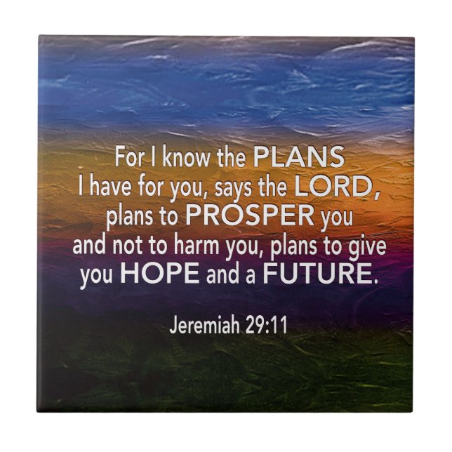 Christian I KNOW THE PLANS Jeremiah 29:11 Ceramic Tile (Front)