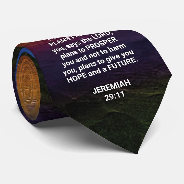 Christian I KNOW THE PLANS Jeremiah 29:11 Monogram Tie (Rolled)