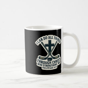 Christian Ice Hockey Bible Verse Quote Philippians Coffee Mug