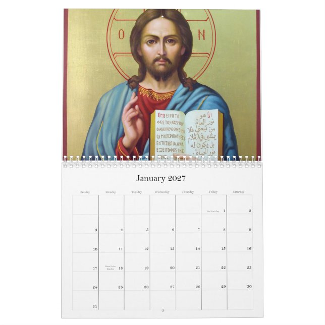 Christian Icon Calendar (Jan 2027)