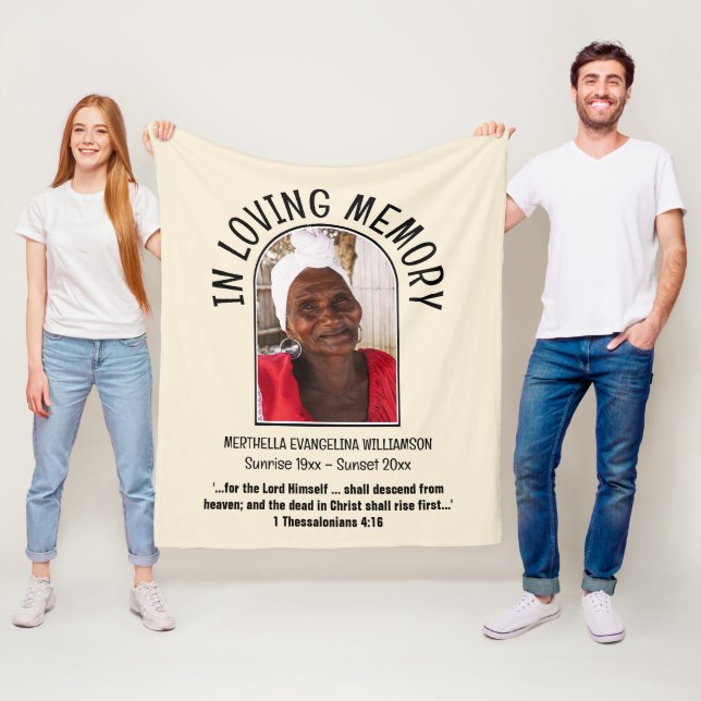 Christian IN LOVING MEMORY Photo Fleece Blanket (In Situ)
