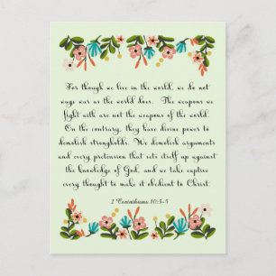 Christian inspirational Art - 2 Corinthians 10:3-5 Postcard