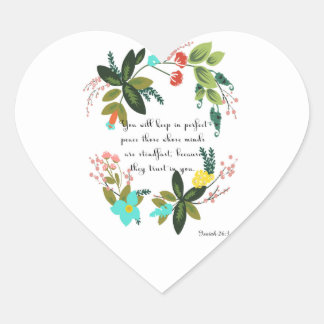 Christian inspirational Art - Isaiah 26:3 Heart Sticker