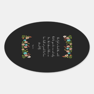 Christian inspirational Art - John 3:16 Oval Sticker