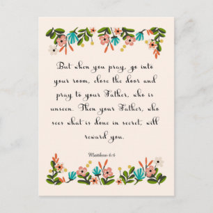 Christian inspirational Art - Matthew 6:6 Postcard