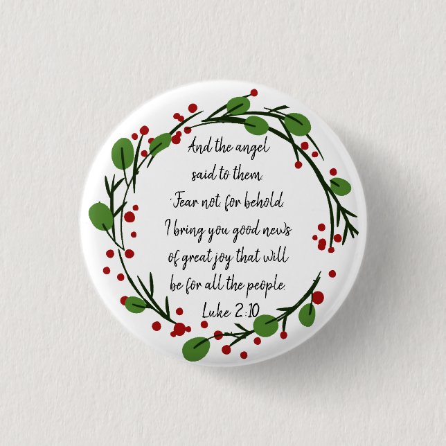 Christian Inspirational Christmas Scripture 3 Cm Round Badge (Front)