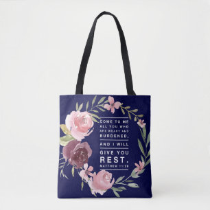 Christian inspirational scripture tote bag