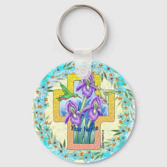 Christian  Iris Cross  keychain (Front)