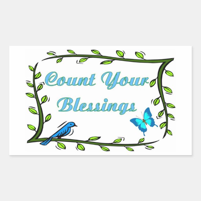 Christian items about blessings rectangular sticker (Front)