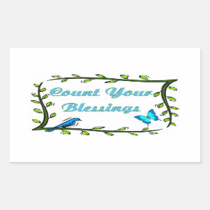 Christian items about blessings rectangular sticker