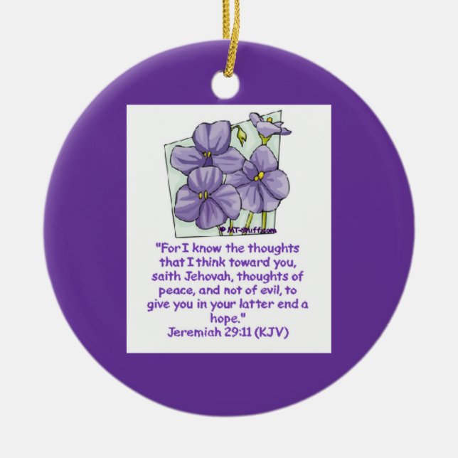 Christian Jeremiah 29:11 Ceramic Ornament (Front)