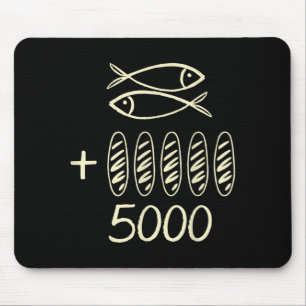 Christian jesus 2 fishes 5 breads feeds 5000 men mouse pad