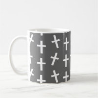 Christian Jesus cross grey pattern