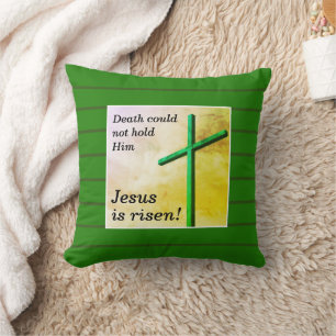 Christian JESUS IS RISEN Cross Easter Cushion