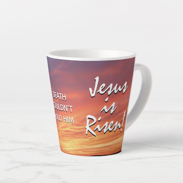 Christian JESUS IS RISEN Easter Latte Mug (Right Angle)
