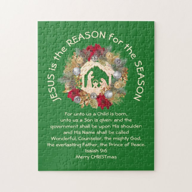 Christian JESUS IS THE REASON Christmas Jigsaw Puzzle (Vertical)