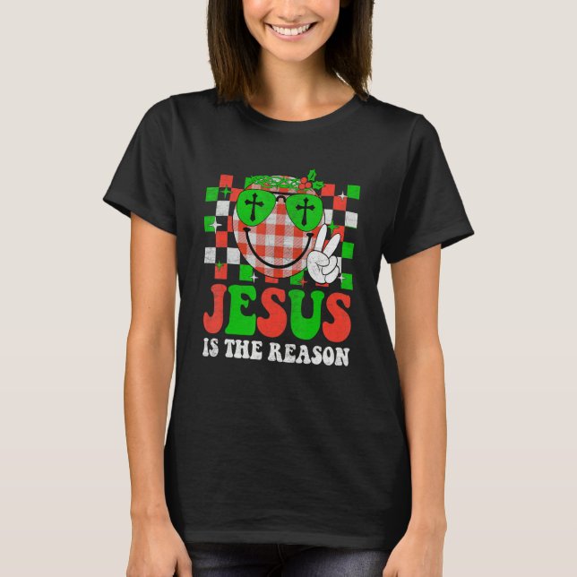 Christian Jesus Is The Reason Christmas Stocking S T-Shirt (Front)