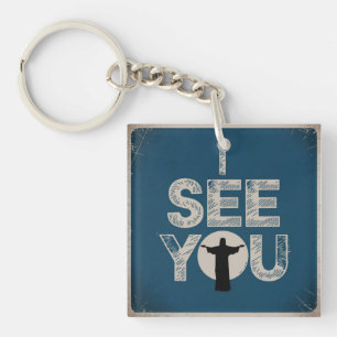 Christian Jesus is Watching you, Jesus I See You Key Ring