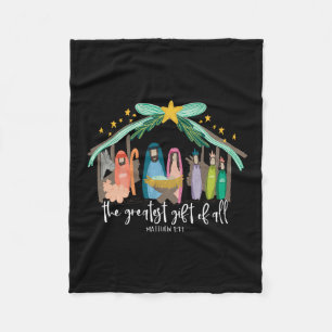 Christian Jesus Merry Christmas Xmas Holiday Pajam Fleece Blanket