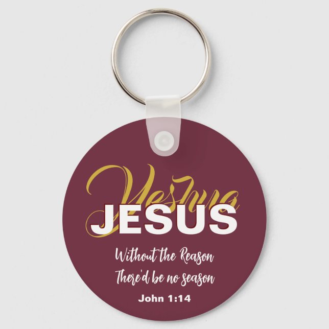 Christian JESUS REASON SEASON Christmas Key Ring (Front)