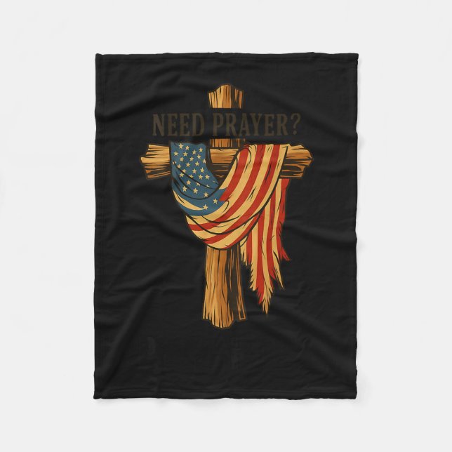 Christian Jesus Tap Me On The Shoulder Cross Usa F Fleece Blanket (Front)