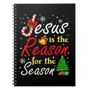 Christian Jesus The Reason Christmas Stocking Stuf Notebook